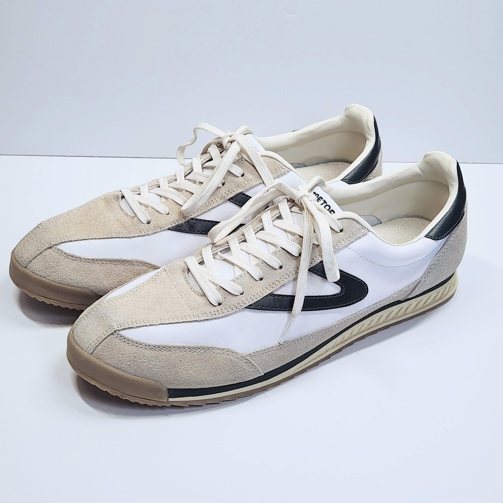 Tretorn Rawlins 2.0 Shoes Mens Size 11.5 White Beige Suede Low Top Sneakers